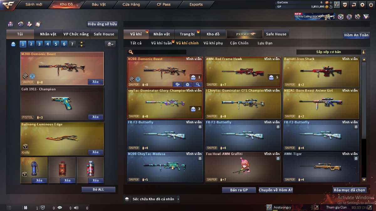 shop acc cf uy tin gia re